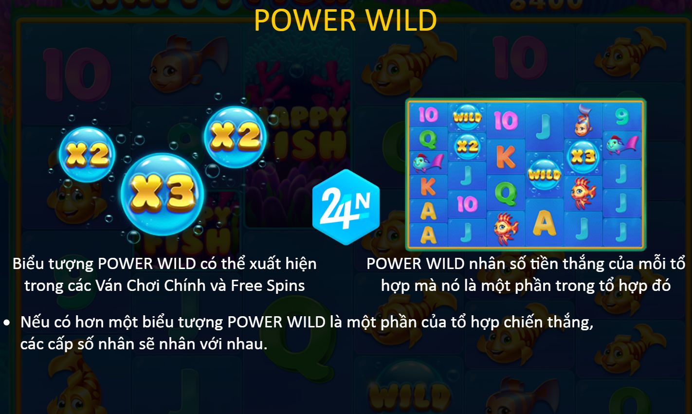 Power Wild - Biểu Tượng Đặc Biệt Trò Chơi Slot Happy Fish Tại Nhà Cái 24N