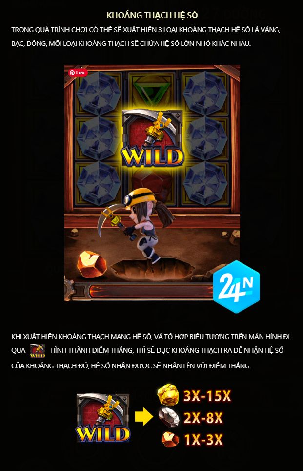 Tính Năng Wild Miner Babe tại nhà cái 24N